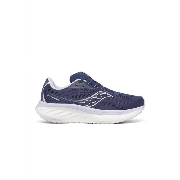 NEW SAUCONY women's ride 18 running shoes in navy/aster